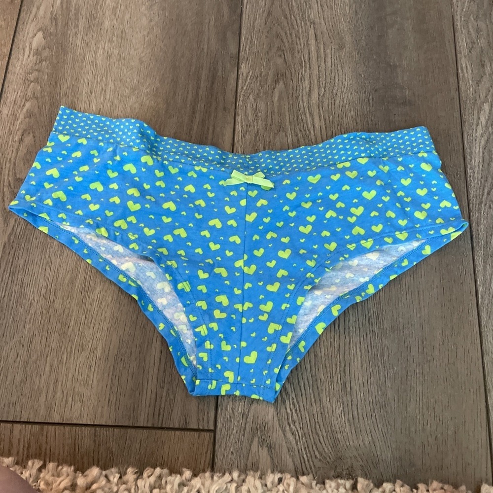 vintage‎ victoria's secret panties Flying blue Heart bikini bow Size L